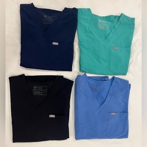 Lot of 4 women’s Figs scrub tops size M